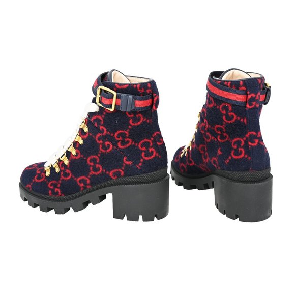 Gucci Women's GG Logo Wool Ankle Boot - Picture 5 of 9